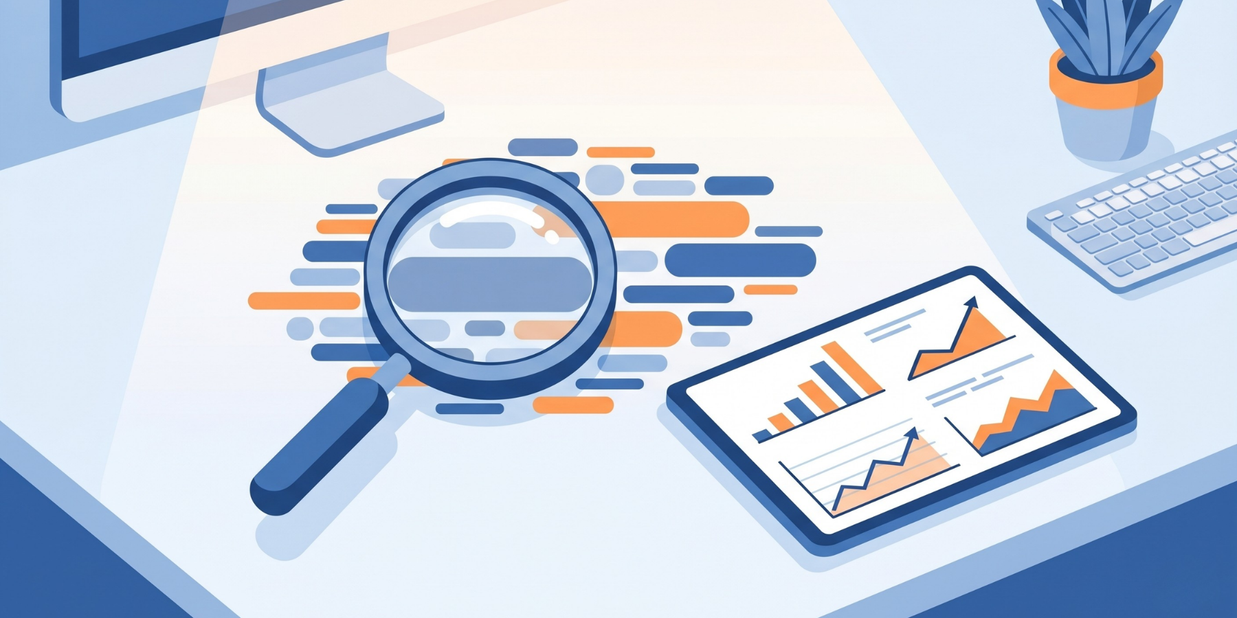 Keyword research SEO content strategy analytics illustration